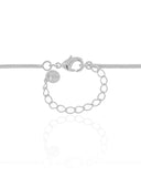 Gargantilha Longa Rabo de Rato Pingente Folha Ródio Branco - 65 cm