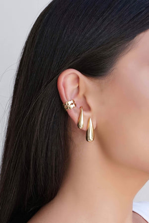 Ear Hook Gota Lisa 2.4 cm Banhado a Ouro 18K