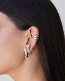 Ear Hook Gota Lisa 2.4 cm Ródio Branco