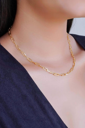 Gargantilha Elos Ovais 4 mm Banhado a Ouro 18K - 40 cm