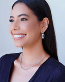 Gargantilha Elos Ovais 4 mm Ródio Branco - 40 cm