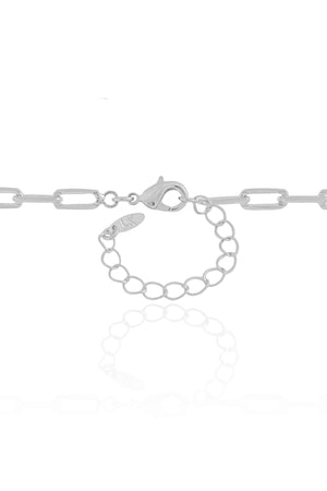 Gargantilha Elos Ovais 4 mm Ródio Branco - 40 cm