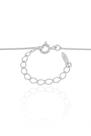 Gargantilha Veneziana Coração Liso Ródio Branco - 45 cm