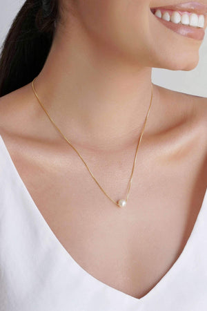 Gargantilha Veneziana Pérola 8 mm Banhado a Ouro 18K - 45 cm