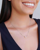 Gargantilha Veneziana Pérola 6 mm Ródio Branco - 45 cm