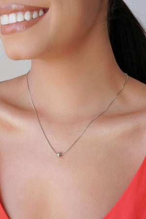 Gargantilha Veneziana Bola Lisa 6 mm Ródio Branco - 45 cm