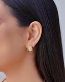 Brinco Bola Tela Cristais 1.6 cm Banhado a Ouro 18K