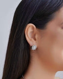 Brinco Bola Tela Cristais 1.6 cm Ródio Branco