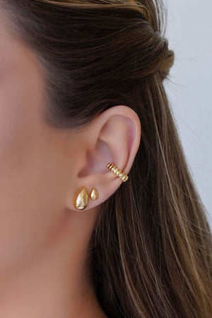 Brinco Gota Lisa 6 mm Banhado a Ouro 18K