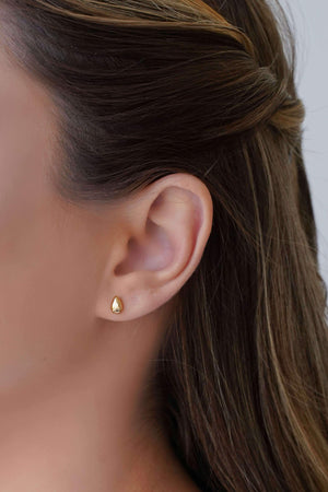 Brinco Gota Lisa 6 mm Banhado a Ouro 18K