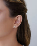 Brinco Gota Lisa 6 mm Ródio Branco