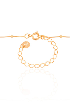 Gargantilha Veneziana Bolinhas Cruz Cravejada Cristal Banhado a Ouro 18K - 45 cm