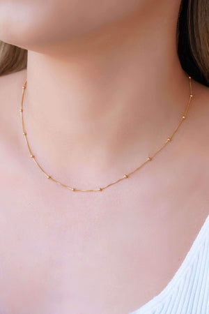 Choker Veneziana Bolinhas 2 mm Banhado a Ouro 18K