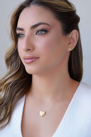 Gargantilha Nylon Coração Liso 1.5 cm Banhado a Ouro 18K - 40 cm