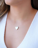 Gargantilha Nylon Coração Liso 1.5 cm Ródio Branco - 40 cm