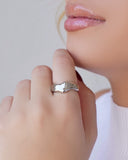 Anel Orgânico Liso Tamanho 14 Ródio Branco