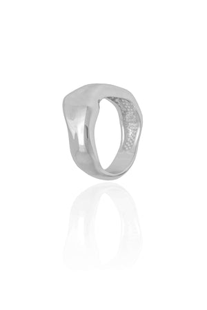 Anel Orgânico Liso Tamanho 18 Ródio Branco