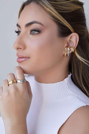 Anel Orgânico Liso Tamanho 20 Ródio Branco