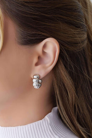 Brinco Argola Gomos Lisos 2.0 cm Ródio Branco