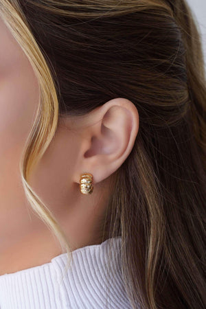 Brinco Argola Gomos Lisos 1.4 cm Banhado a Ouro 18K