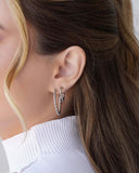 Brinco Argola Torcida 3.1 cm Ródio Branco