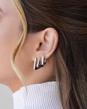 Brinco Argola Triangular Lisa 1.9 cm Ródio Branco