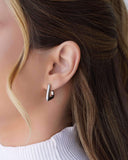 Brinco Argola Triangular Lisa 1.9 cm Ródio Branco