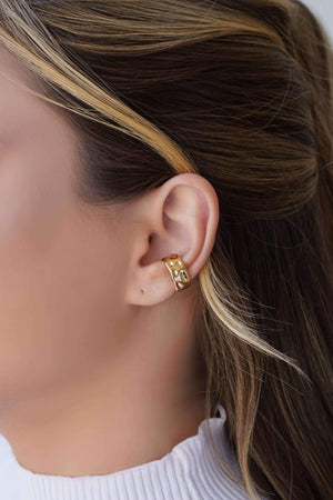 Piercing Martelado Banhado a Ouro 18K