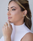 Ear Hook Martelado Banhado a Ouro 18K