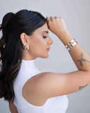 Brinco Argola Quadrada Lisa 1.9 cm Banhado a Ouro 18K