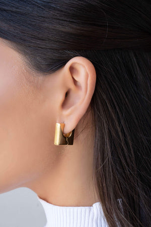 Brinco Argola Quadrada Lisa 1.9 cm Banhado a Ouro 18K