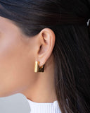 Brinco Argola Quadrada Lisa 1.9 cm Banhado a Ouro 18K