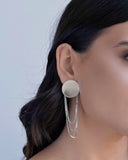 Brinco Redondo Franjas Ródio Branco