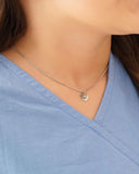 Gargantilha Infantil Veneziana Coração Ponto de Luz Cristal Ródio Branco