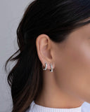 Brinco Argola Click Detalhada 1.4 cm Ródio Branco