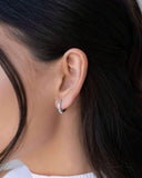 Brinco Argola Click Detalhada 1.4 cm Ródio Branco