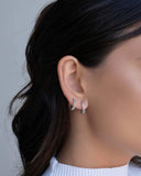 Brinco Argola Click Grumet 1.4 cm Ródio Branco