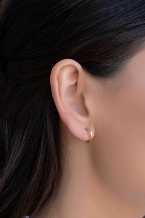 Brinco Argola Reta Lisa 1.1 cm Banhado a Ouro 18K