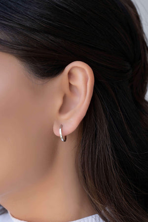 Brinco Argola Reta Lisa 1.4 cm Ródio Branco