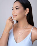 Gargantilha Veneziana Letra A Cravejada Cristal Ródio Branco - 45 cm