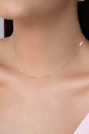 Choker Grumet Achatada Banhado a Ouro 18K - 33 cm
