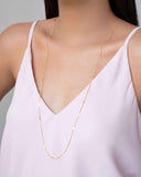 Gargantilha Longa Grumet Achatada Banhado a Ouro 18K - 80 cm