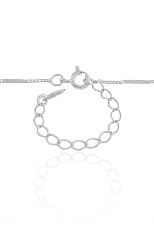 Gargantilha Longa Grumet Achatada Ródio Branco - 80 cm