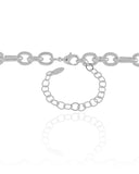 Gargantilha Elos Ovais 8 mm Ródio Branco - 45 cm