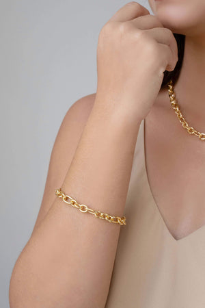 Pulseira Elos Ovais 8mm Banhado a Ouro 18K