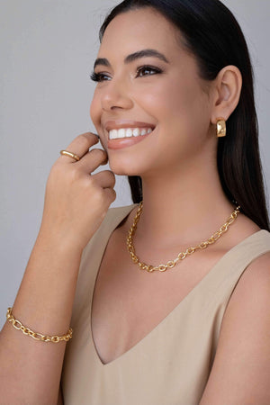 Pulseira Elos Ovais 8mm Banhado a Ouro 18K