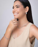 Pulseira Elos Ovais 8mm Ródio Branco