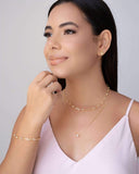 Pulseira Pontos de Luz Cristal 7 mm Banhado a Ouro 18K