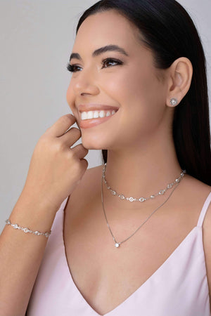 Pulseira Pontos de Luz Cristal 7 mm Ródio Branco