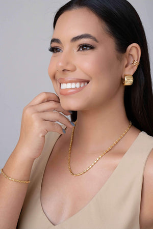 Gargantilha Malha Oca 3 mm Banhado a Ouro 18K - 45 cm